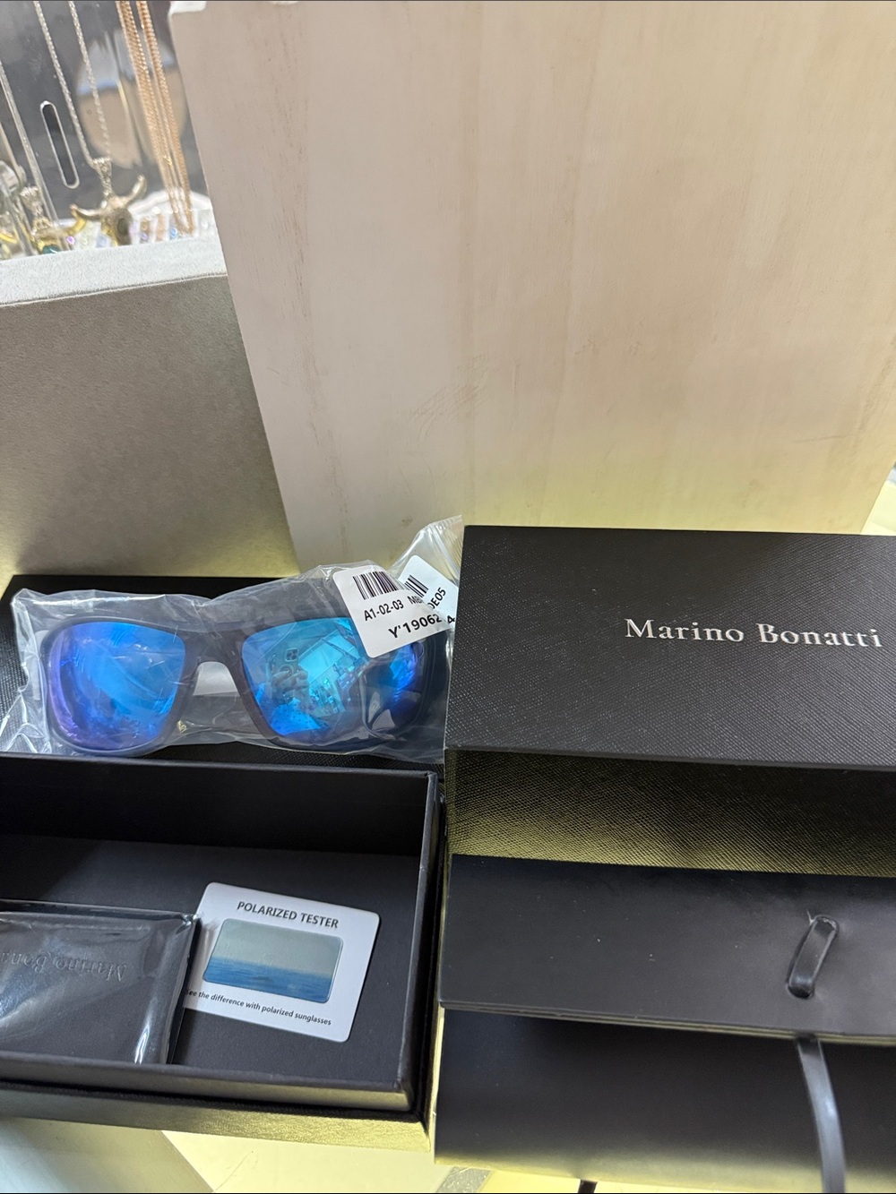 Men’s Blue Mirror Lens Sunglasses